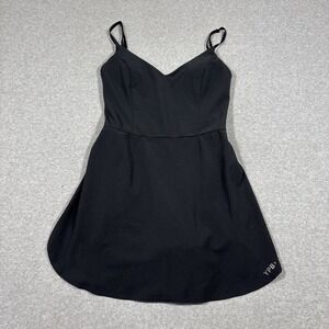 YPB Women's Sz S Black Motion Tek Exercise Dress Strappy Padded Built in Shorts